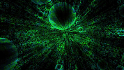 Poster - Abstract background with beautiful green cicles.