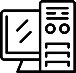 Poster - Gamer pc icon outline vector. Online game. App gamepad