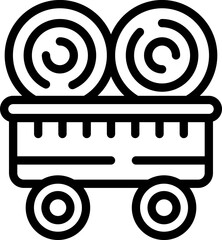 Poster - Farm trailer icon outline vector. Plant farmer. Futuristic production