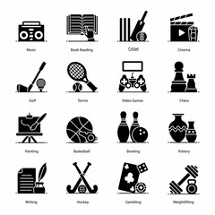 Sticker - Pack Of Hobbies Flat Icons 

