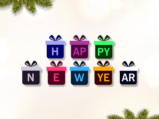 Wall Mural - Wishing happy new year, new year wishing and happy new year background