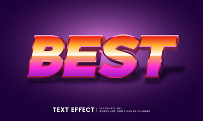 Poster - Editable 3d gloosy futuristic retro best text effect