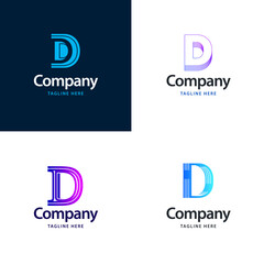 Wall Mural - Letter D Big Logo Pack Design. Creative Modern logos design for your business. Vector Brand name illustration