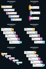 Poster - Our vector infographics pack includes 5 steps and timelines