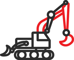 Canvas Print - Construction machine Vector Icon
