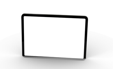 Realistic horizontal black tablet pc pad computer mockups