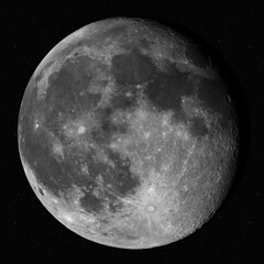 Wall Mural - full moon on black starry sky night background