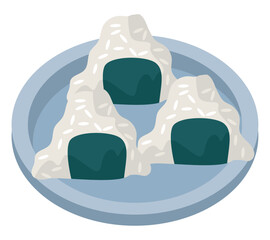 Sticker - onigiri sushi in dish