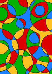 Poster - abstract background with colorful overlapping circles pattern