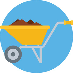 Wall Mural - Wheelbarrow Vector Icon
