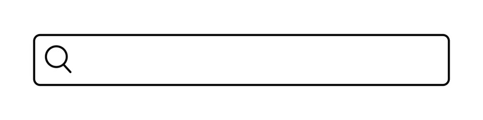 Aufkleber - Simple search bar with magnifying glass and copy space. Internet search box. Vector.