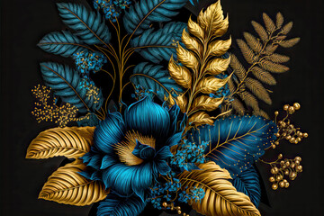  Florale Elemente Vintage Background Backdrop Cover AI Art Generative AI Digital ART