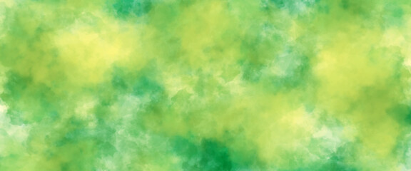 Wall Mural - Abstract green watercolor background. Creative green and yellow shades hand drawn texture. watercolor Paper textured aquarelle canvas for modern creative design. background with particles. wash aqua
