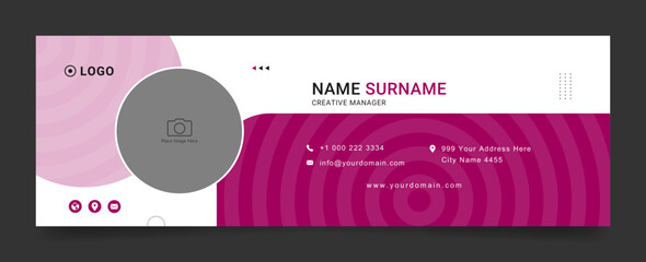 Wall Mural - email signature with an author photo place modern layout for business or corporate