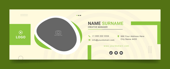 Wall Mural - Business email signature with an author photo place modern and professional layout