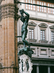 Wall Mural - Bronze statue of Perseus holding the head of Medusa in Florence, made by Benvenuto Cellini in 1545