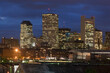 Buildings lit up at night, Boston Convention and Exhibition Center, Boston, Massachusetts, USA