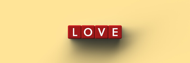 Wall Mural - 3d cubes with the word love