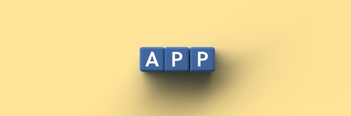 Wall Mural - 3d cubes with the word app