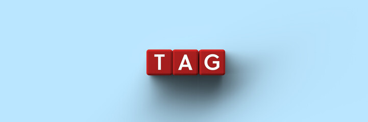 Wall Mural - 3d cubes with the word tag