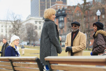 Tourists In A Public Park, Boston Common, Tremont Street, Boston, Suffolk County, Massachusetts, USA