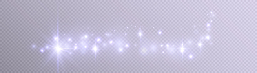 Poster - Light festive effect with lots of shiny shimmering particles isolated on transparent background. Vector star cloud with dust.	
