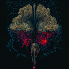 Fototapete - Beautiful abstract human brain hipotalamus