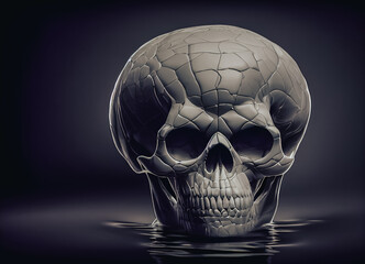 Poster - beautiful abstract skull on a black background