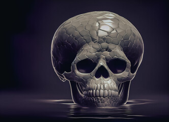 Poster - beautiful abstract skull on a black background