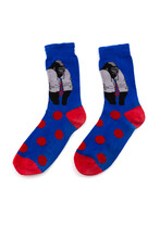 Pair Of Blue Socks With Monkeys