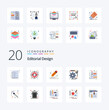 © Muhammad - 20 Editorial Design Flat Color icon Pack like blueprint development view design draw