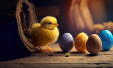 easter chicken and eggs, generative ai