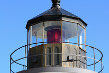 The Top Of The Bass Harbor Head Lighthouse With Its Fourth Order Fresnel Lens.; Bass Harbor Head Lighthouse, Acadia National Park, Mount Desert Island, Maine.