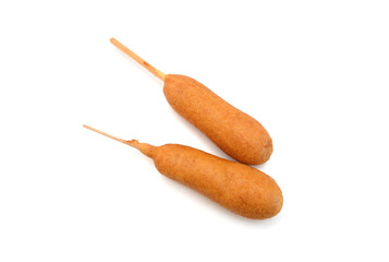 Wall Mural - Organic CornDog on white background