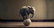 elephant balancing on a ball, generative ai