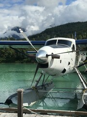 sea plane tour at dock in whistler, british columbia