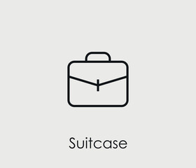 Poster - Suitcase vector icon. Editable stroke. Symbol in Line Art Style for Design, Presentation, Website or Mobile Apps Elements, Logo.  Suitcase symbol illustration. Pixel vector graphics - Vector