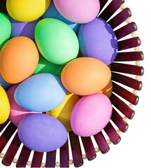 Wall Mural - Easter basket filled with colorful eggs