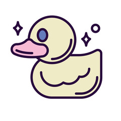 Sticker - Isolated cute rubber duck toy icon Vector illustration