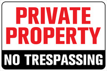 Private Property No Trespassing Warning Fence Sign
