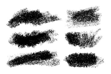 Poster - Vector hand drawn various artistic shapes for backdrops. Black color artistic hand drawn backgrounds. Brush scrawls for underlays and highlights.