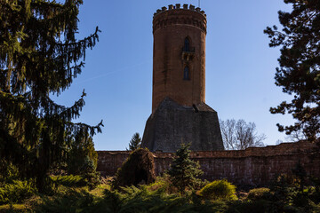 Wall Mural - The Chindia Tower or Turnul Chindiei is a tower in the Targoviste Royal Court or Curtea Domneasca monuments ensemble in downtown Targoviste, Romania