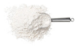 Fototapeta Kawa jest smaczna - White wheat flour in metal scoop