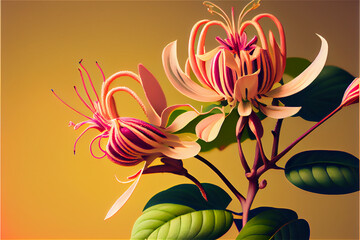 Wall Mural - Elegant Honeysuckle floral background ideal for wallpaper and decoration