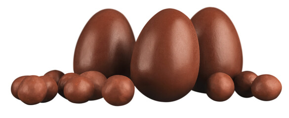 Canvas Print - Chocolate Easter eggs. Christian concept