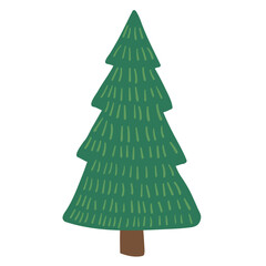 Poster - Pine tree vector illustration in flat color design