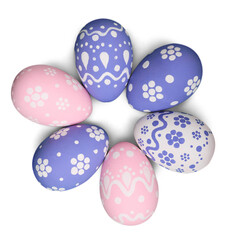 Wall Mural - Easter eggs painted in different colors