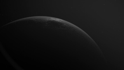 Wall Mural - Extreme Closeup Of A Super Moon Orbiting In The Outer Space. digital animation