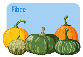 Wall Mural - Pumpkin pile with fibre text