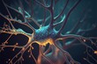 Brain neuron in 3d, neural network, branching dendrites, electrical signals